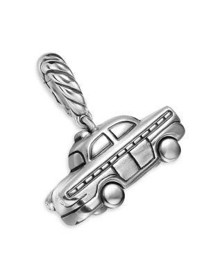 Petite Taxi Amulet in Sterling Silver with Diamonds, 7.5mm