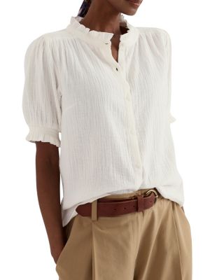  Shore Path Frilled Collar Casual Shirt