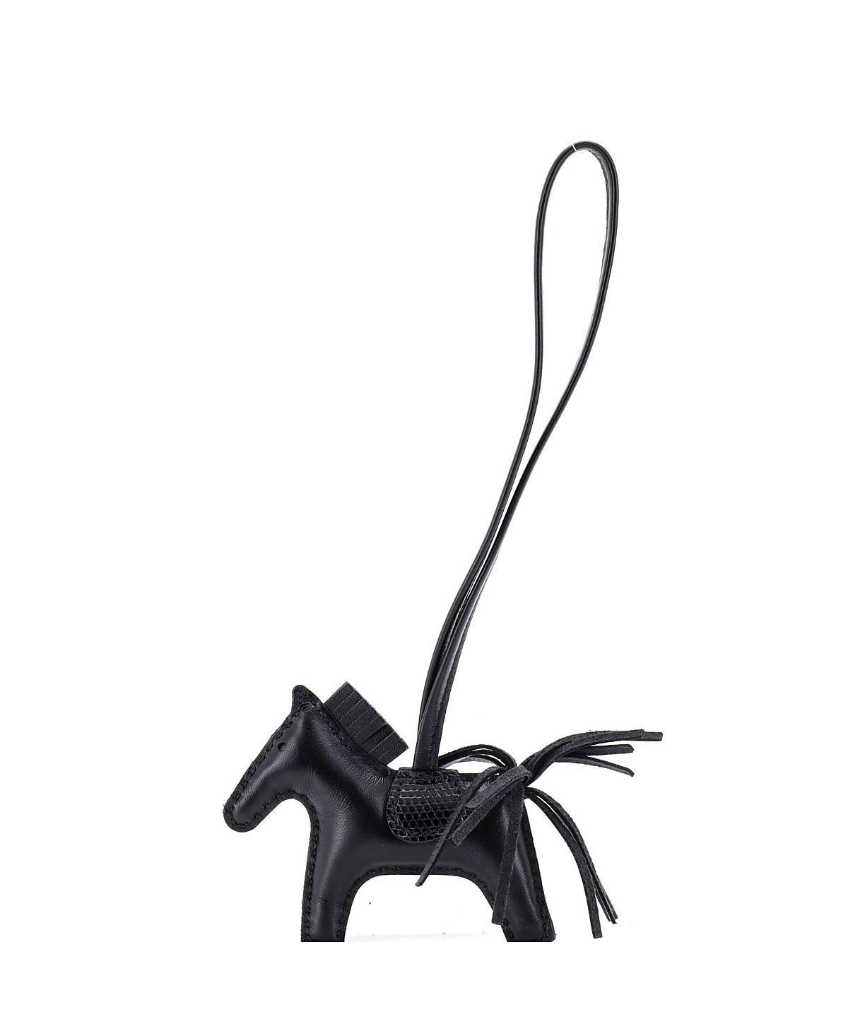 Pre-Owned HERMES Pm GriGri Rodeo Touch Bag Charm Leather with Lizard
