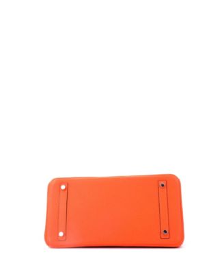 Birkin 30 Handbag Orange Clemence with Palladium Hardware