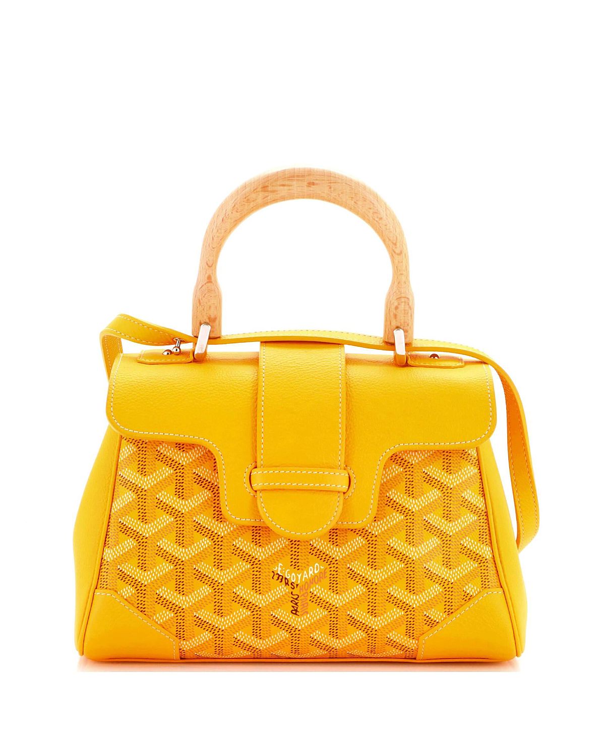 Pre-Owned Goyard Mini Saigon Top Handle Bag Coated Canvas with Leather