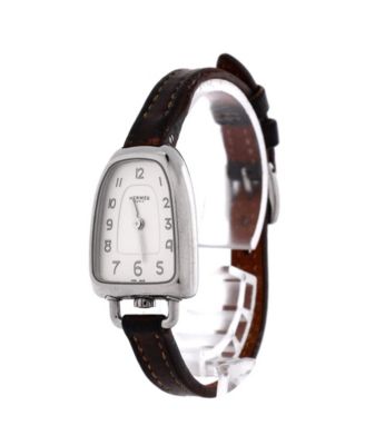 Galop d'Hermes Quartz Watch in Stainless Steel and Leather 26mm