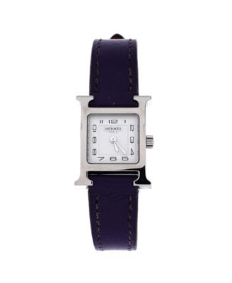 Heure H Quartz Watch in Stainless Steel and Leather 17mm