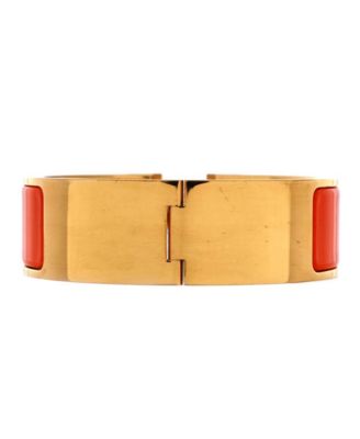 Wide Clic Clac H Bracelet Metal and Enamel