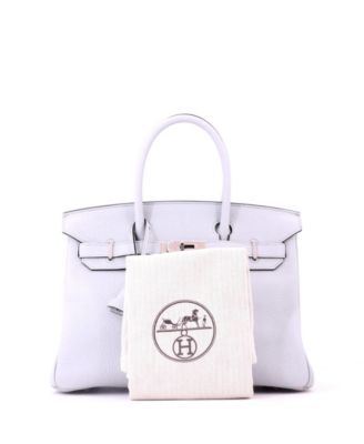 Birkin 30 Handbag Blue Clemence with Palladium Hardware