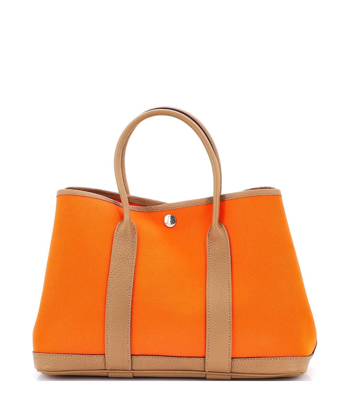 Pre-Owned HERMES 30 Garden Party Tote Toile and Leather