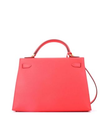 Kelly 32 Handbag Red Epsom with Gold Hardware