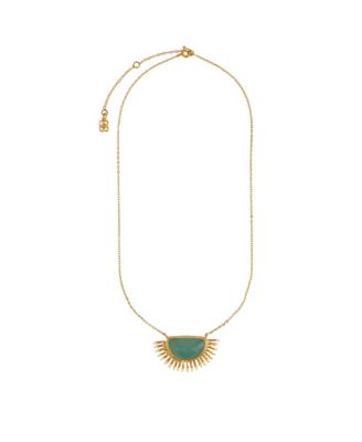  Women's Sunrise Aqua Chalcedony Pendant Necklace
