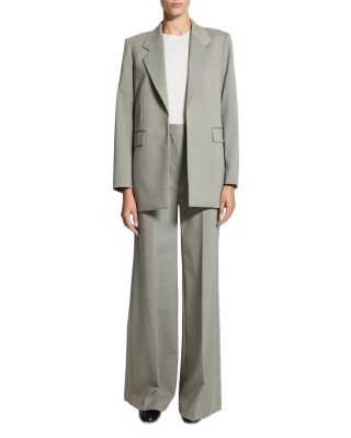 Relaxed Slash Wool Blend Blazer