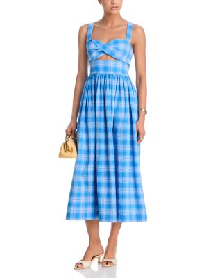 Clover Plaid Midi Dress