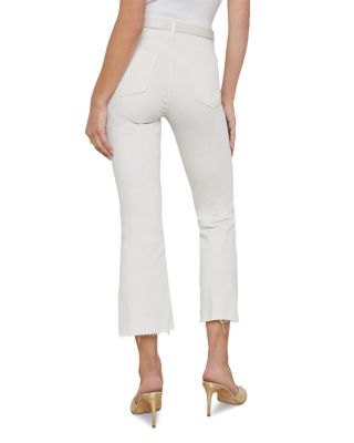 Kendra High Rise Crop Flare Jeans in Blanc