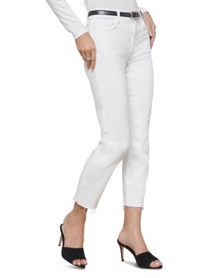Sada High Rise Cropped Straight Jeans in Blanc