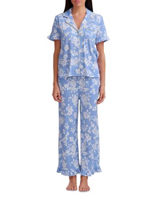 Short Sleeve Notch Collar Pajama Set