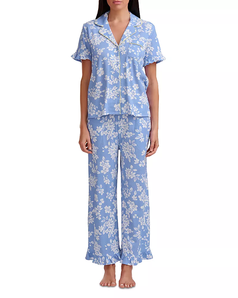 Splendid Short Sleeve Notch Collar Pajama Set