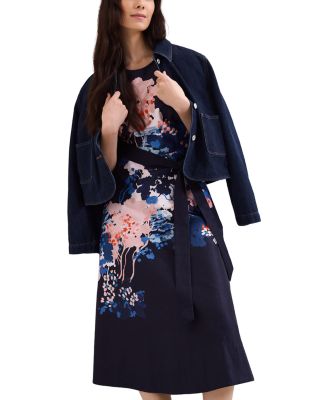 Natalya Fit and Flare Floral Printed Midi Dress 