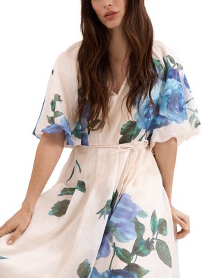 Adeline Cream Floral Midi Dress