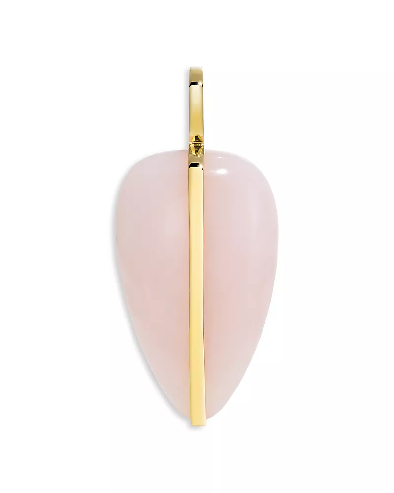 By Pariah 14K Yellow Gold Pink Opal Large Pebble Pendant