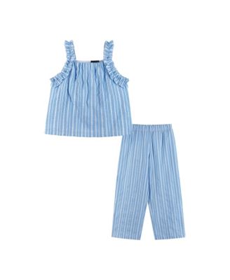  Girls' Woven Ruffle Straps Top & Pant Set - Big Kid