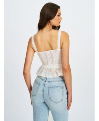  Aliya Cotton Poplin Button Up Sleeveless Top