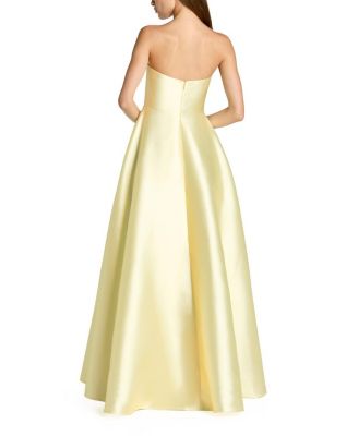  Printed Mikado Strapless Ballgown