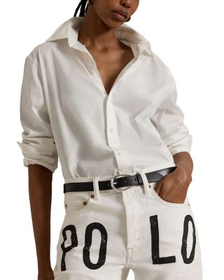 Logo High Rise Relaxed Straight Jeans in Laurea Wash