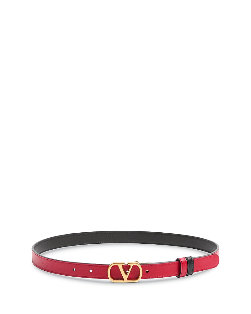 Valentino Garavani Women's Reversible Leather Belt In Red