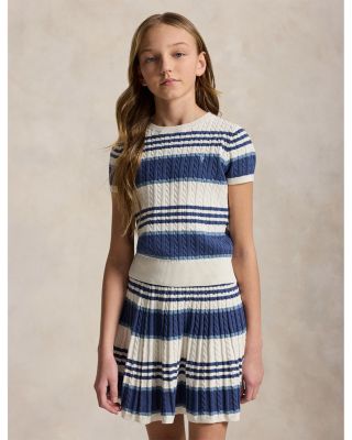 Girls' Striped Cable Sweater & Skirt Set - Big Kid
