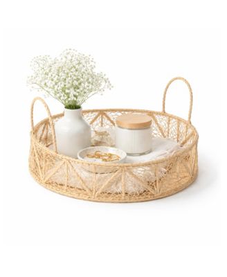  Large Round Tray with Handles