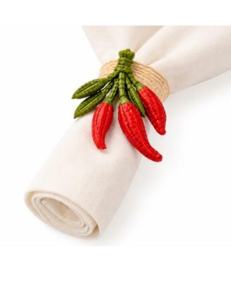  Red Chili Pepper Napkin Ring - Set of 4