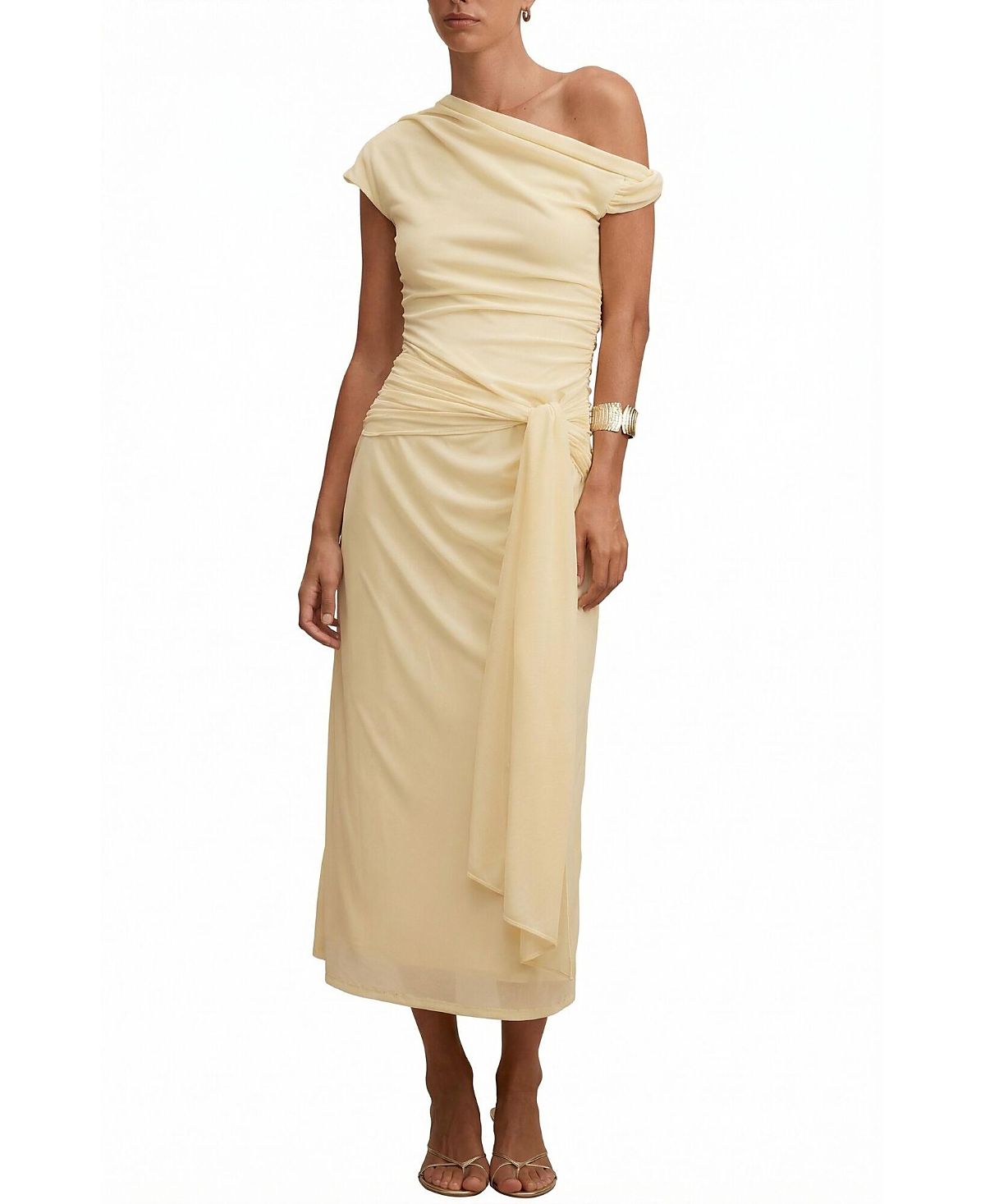Ever New Women's Piper Draped Tie Mesh Midi Dress