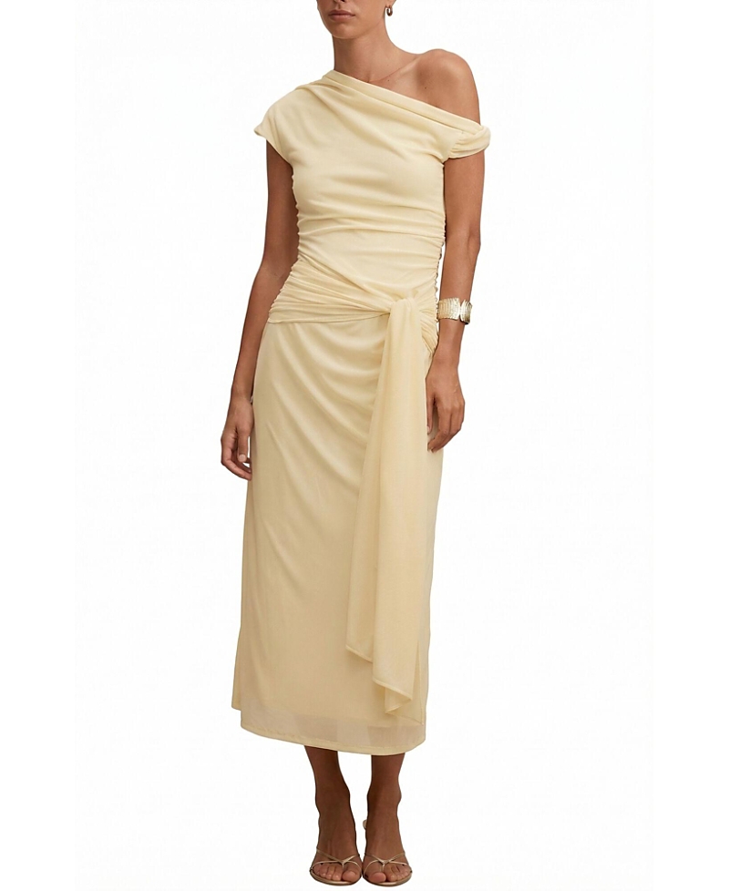 Ever New Women's Piper Draped Tie Mesh Midi Dress