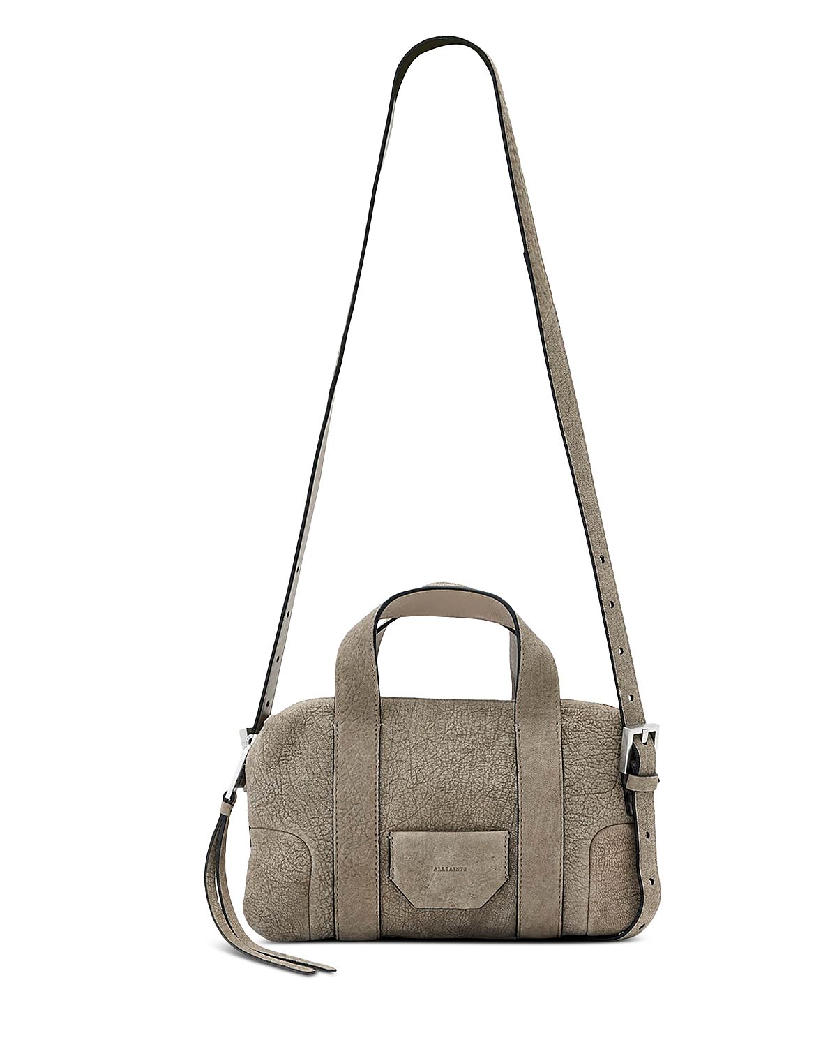Allsaints Ares Small Embossed Leather Compact Crossbody Bag