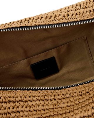 Luna Medium Raffia Shoulder Bag