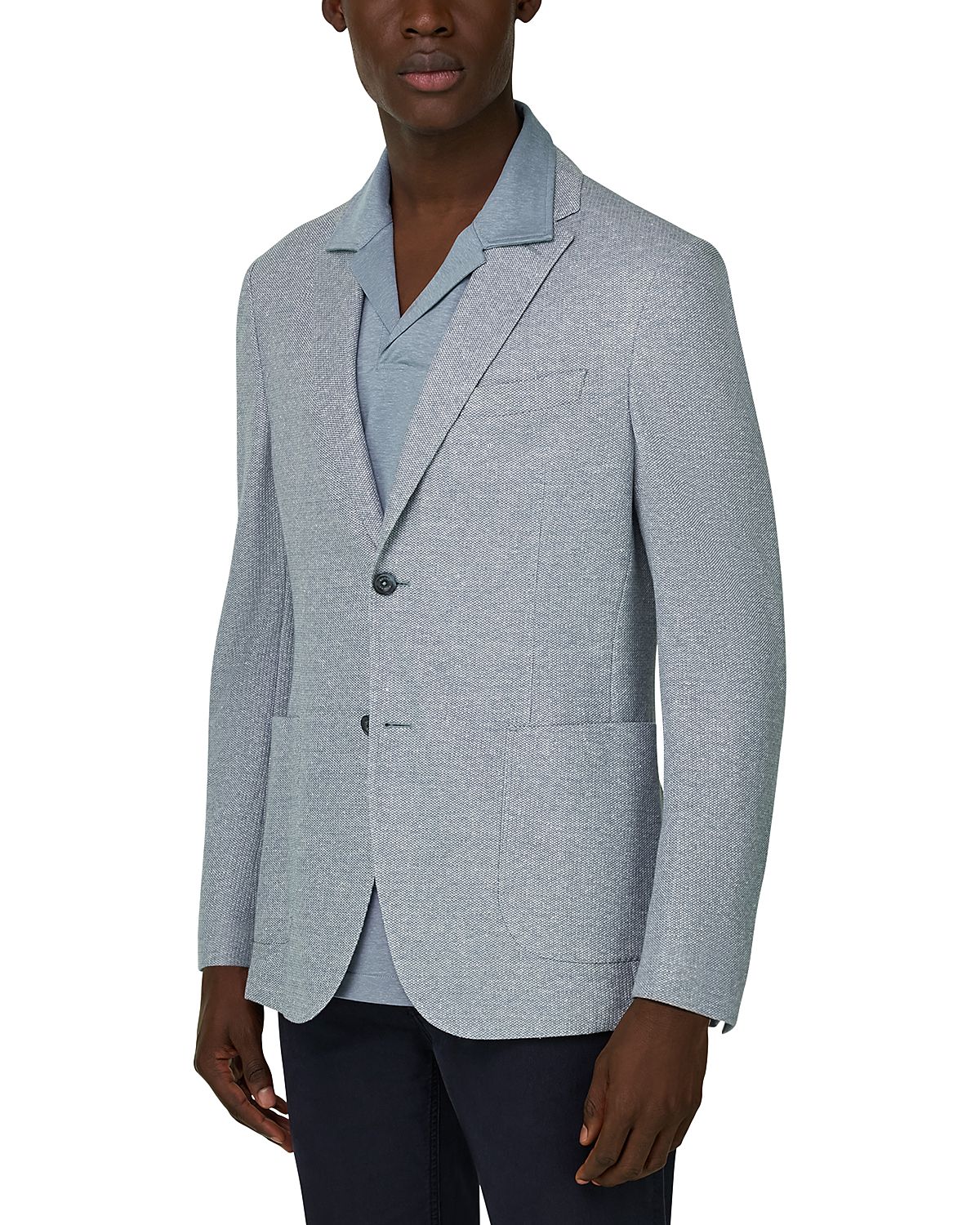 Boggi Milano Regular Fit Textured Linen Jacket