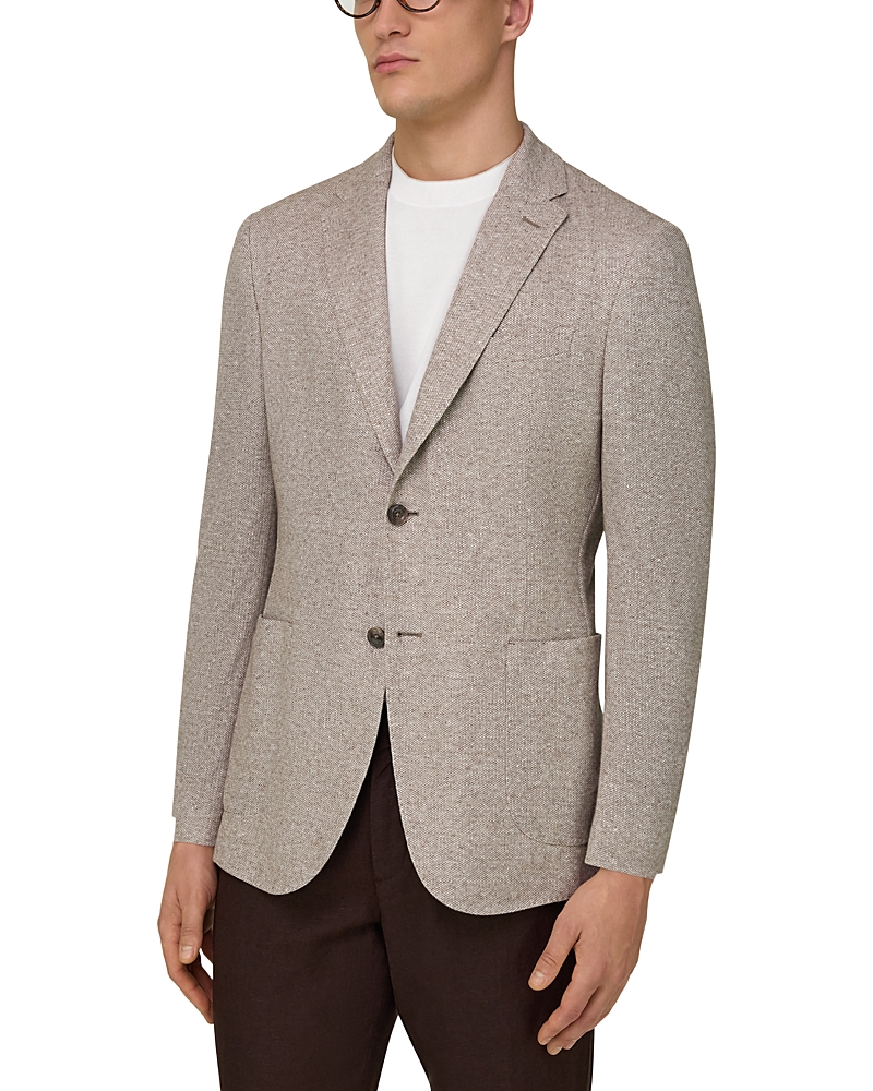 Boggi Milano Regular Fit Textured Linen Jacket