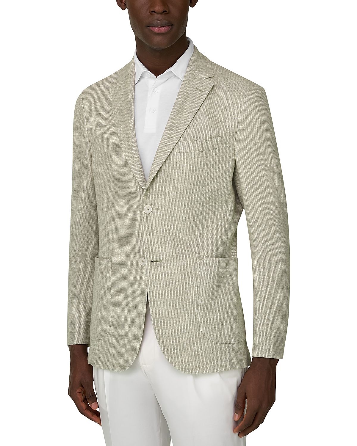 Boggi Milano Regular Fit Textured Linen Jacket