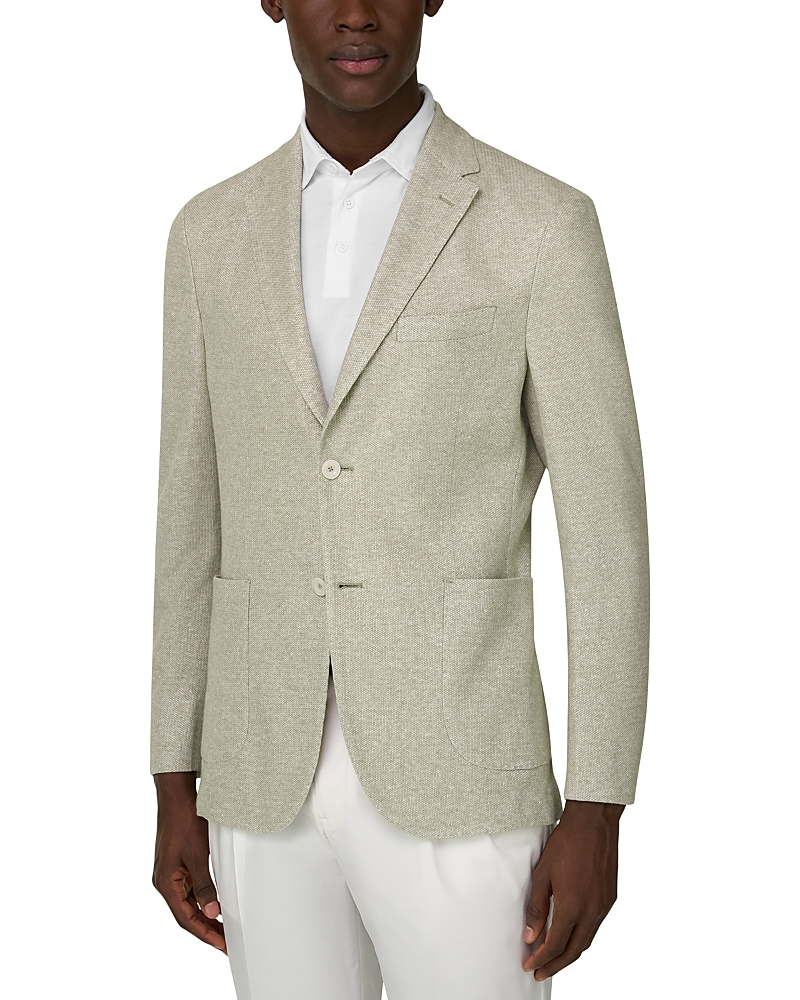 Boggi Milano Regular Fit Textured Linen Jacket