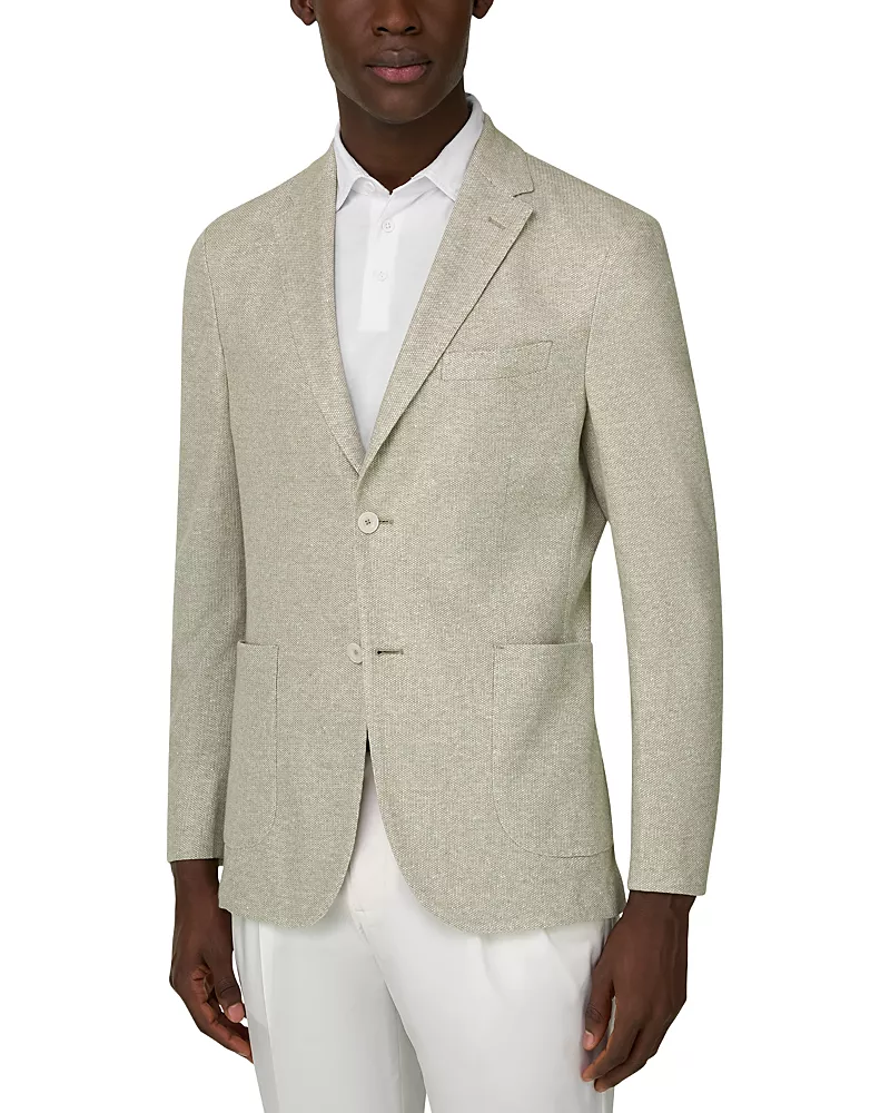Boggi Milano Regular Fit Textured Linen Jacket