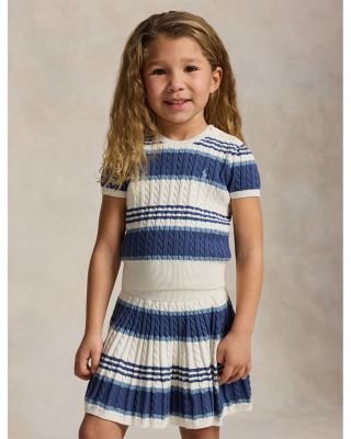 Girls' Striped Cable Sweater & Skirt Set - Little Kid