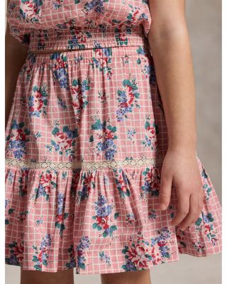 Girls' Floral Slub Cotton Top & Skirt - Little Kid