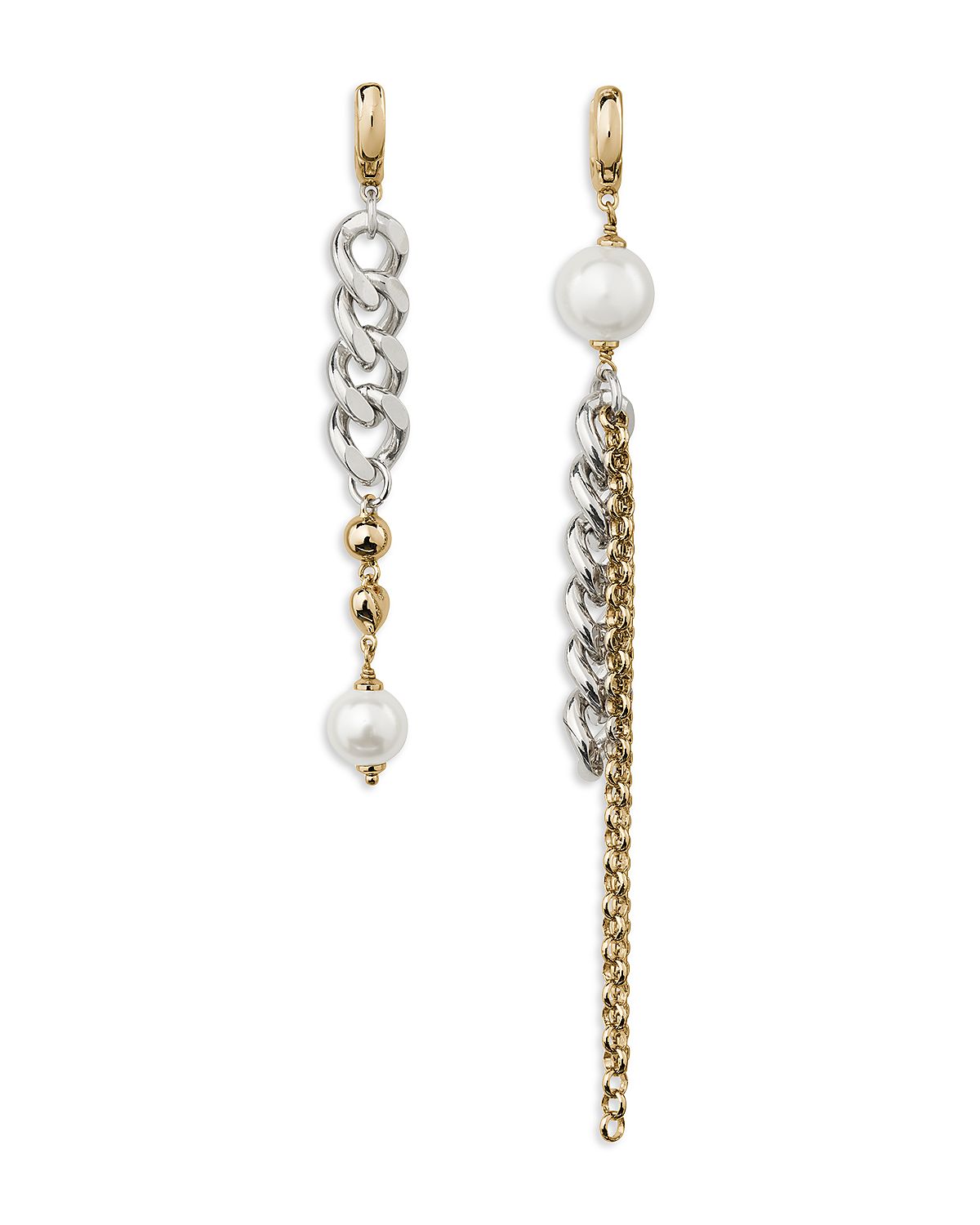 kate spade new york Chain Reaction Imitation Pearl Asymmetrical Chain Earrings
