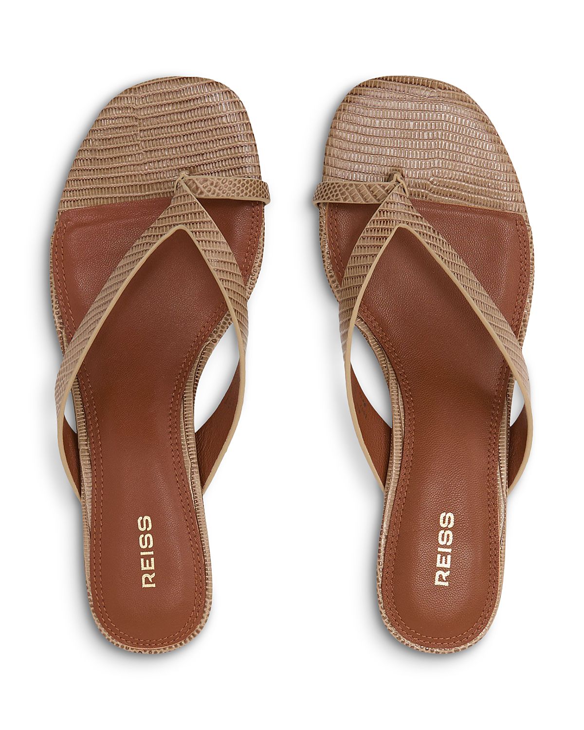 Reiss Women's Mia Kitten Heel Thong Sandals
