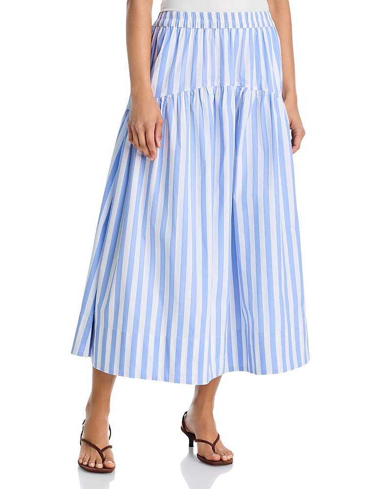 Aqua Striped Midi Skirt - Exclusive