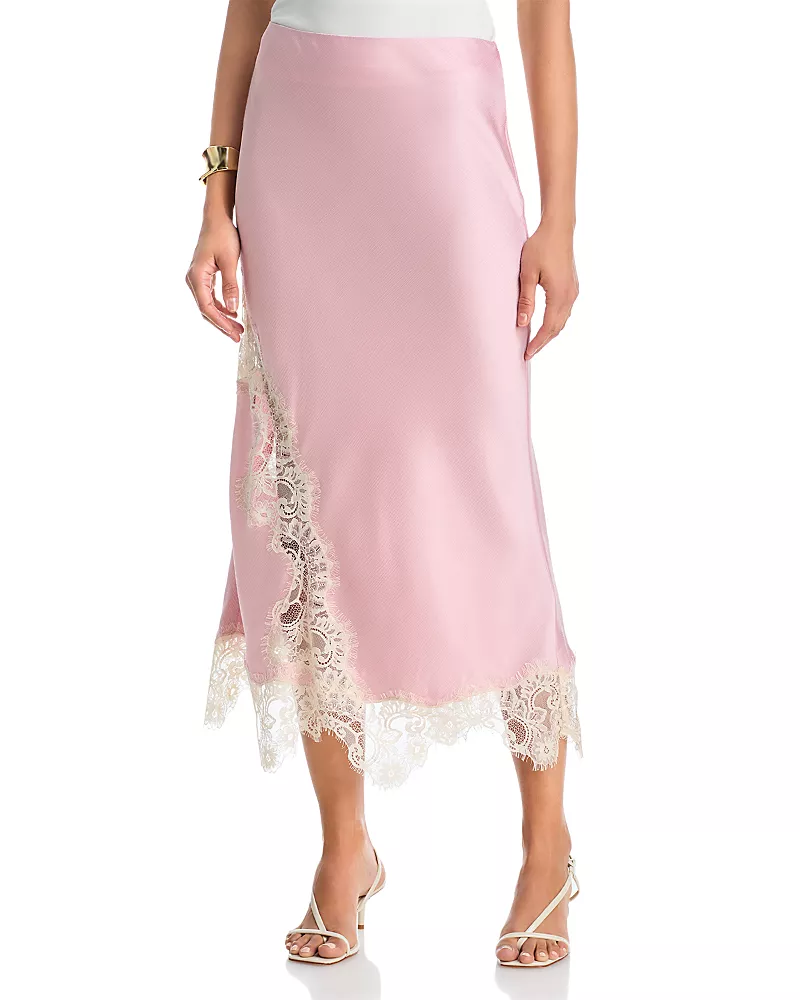 Aqua Lace Inset Slip Skirt - Exclusive