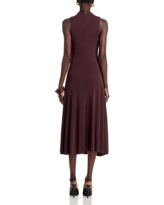 Eylai Gathered Mock Neck Midi Dress - Exclusive