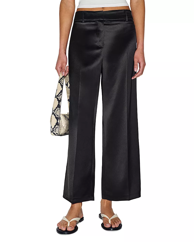 Reformation Gisele Satin Low Rise Cropped Pants