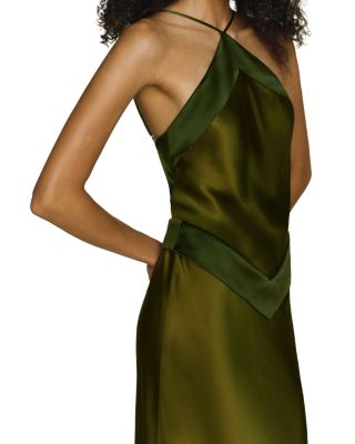 slim fit dress slacks Silk Midi Dress For Women Cowl Neck Pure Formal Dresses main image 0