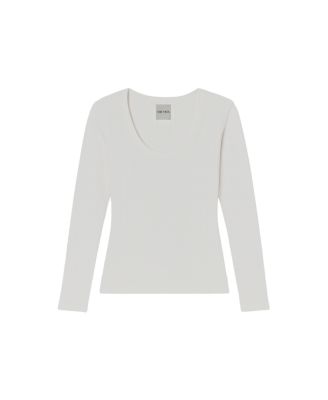 Maia Scoop Neck Pointelle Top