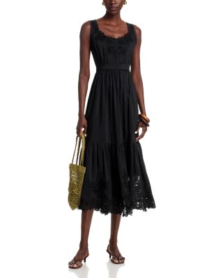 Zuri Lace Trim Midi Dress