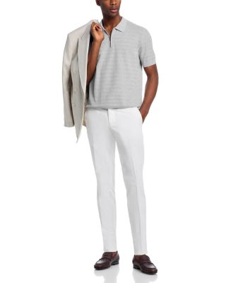 Chevron Quarter Zip Knit Polo Shirt